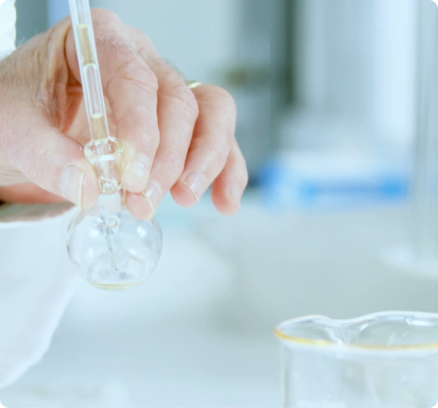 Researcher preparing a peptide sample